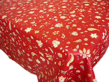 Coated tablecloth (Vence. red)